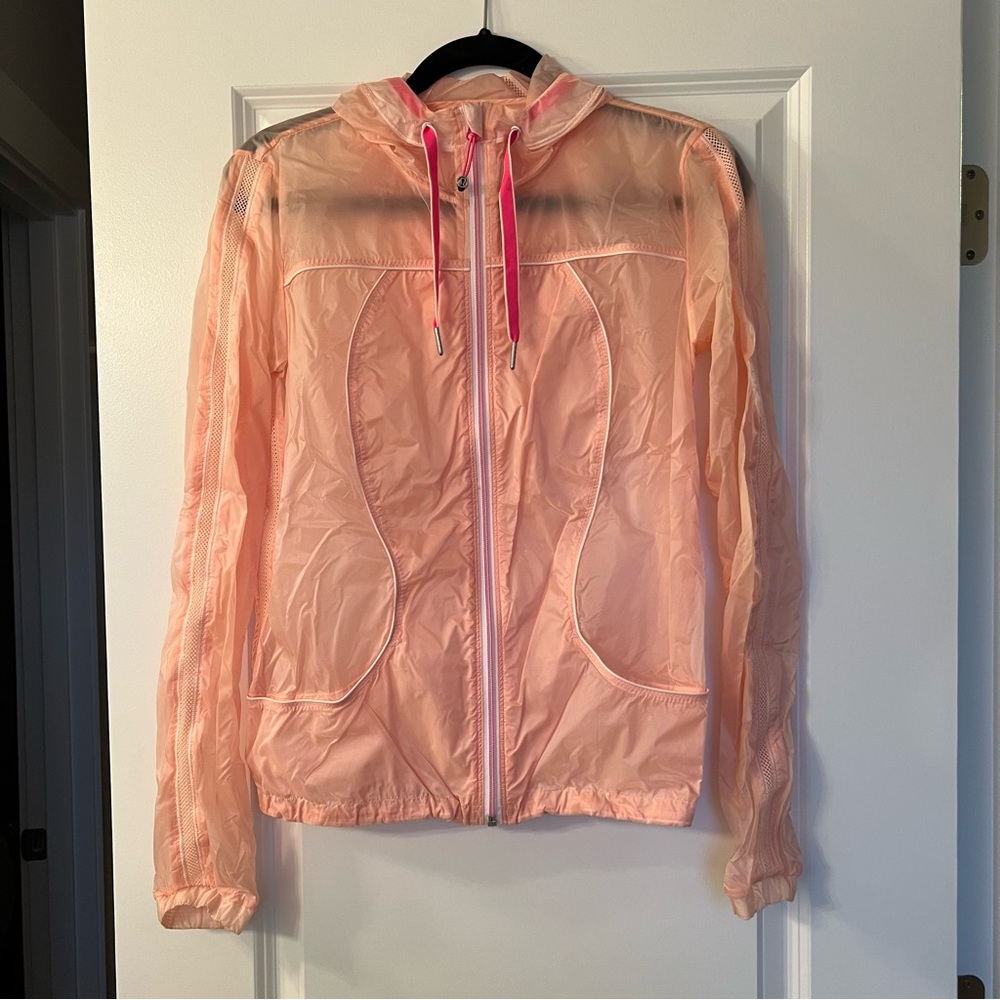 Lululemon Pink Translucent Running Jacket Gem